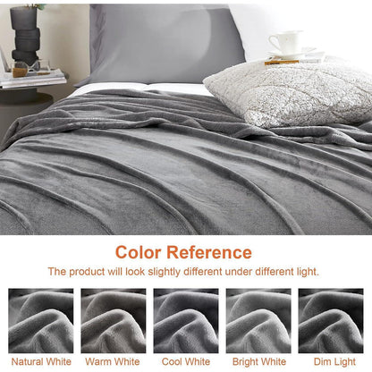 Kuscheldecke flauschig Grau weiche warme Fleecedecke 150x200