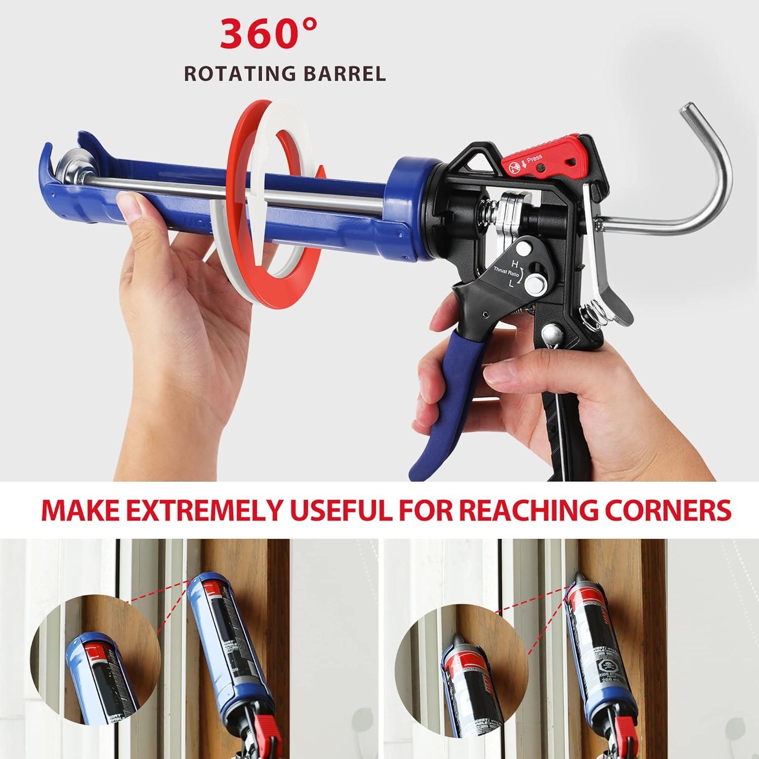 Professionelle Kartuschenpresse 18:1 9:1 Silikonspritze 360° Drehrahmen