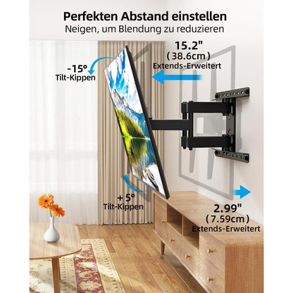 TV Wandhalterung Schwenkbar Neigbar für 26-65 Zoll VESA