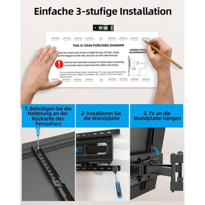 TV Wandhalterung Schwenkbar Neigbar für 26-65 Zoll VESA