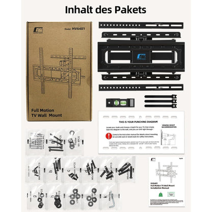 TV Wandhalterung Schwenkbar Neigbar für 26-65 Zoll VESA
