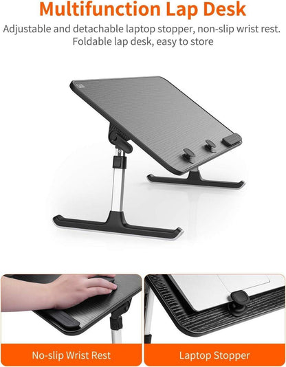 SAIJI Laptop Ständer Bett Tisch 5 Höhen 4 Winkel 17'' Schwarz