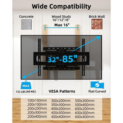 TV Wandhalterung Schwenkbar Neigbar 32-75 Zoll VESA