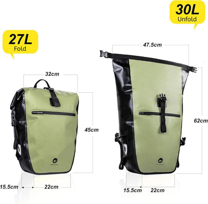 Fahrradtasche 3-in-1 Gepäckträger 27-30L Wasserdicht Rucksack