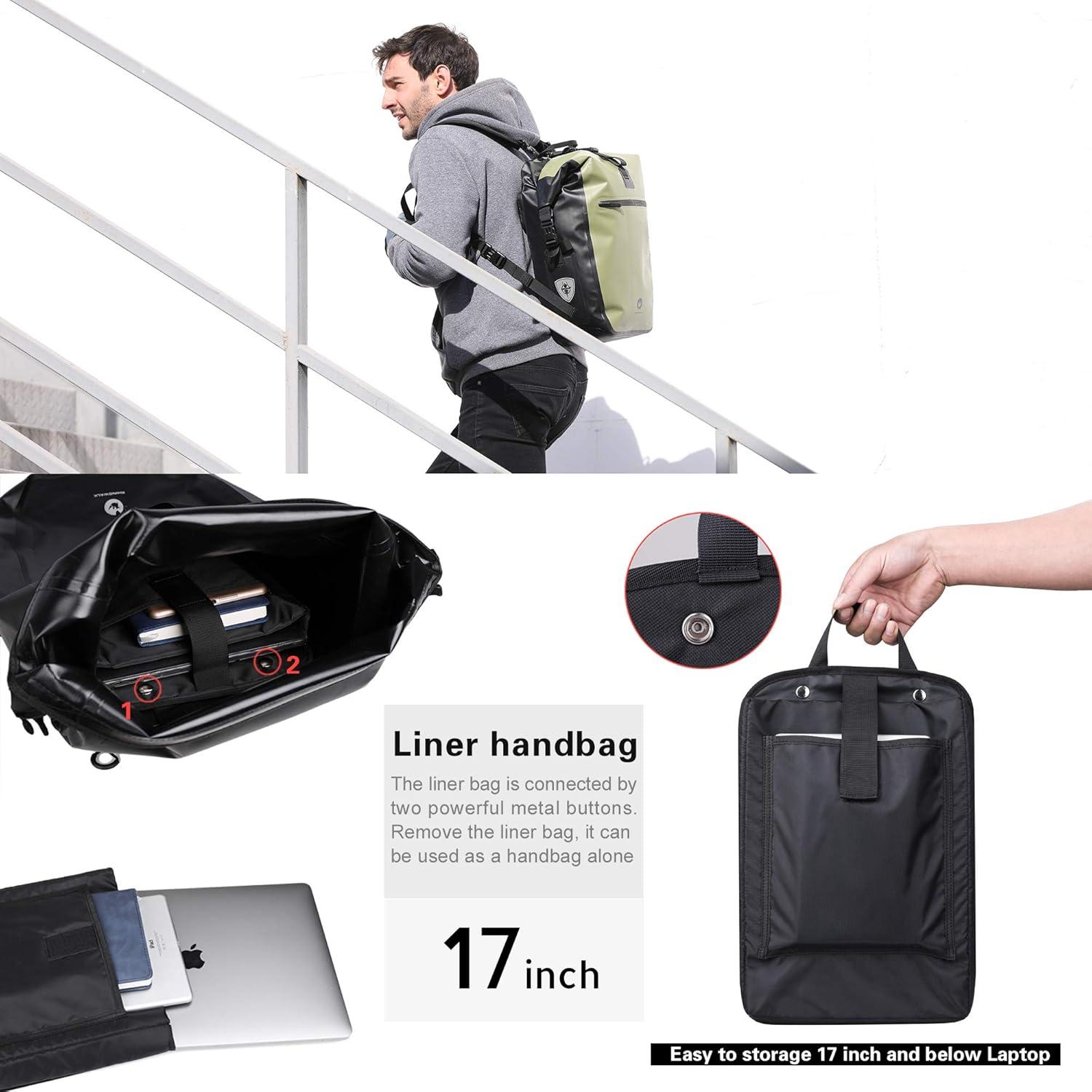 Fahrradtasche Gepäckträger 27-30L Wasserdicht Multifunktional Vorderrad Reisetasche Rucksack Umhängetasche