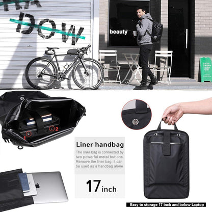 Fahrradtasche 3-in-1 Gepäckträger 27-30L Wasserdicht Schwarz