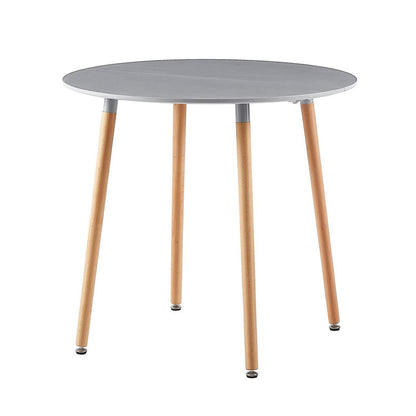 Moderner runder Esstisch Holz Grau – Skandinavischer Küchentisch 80x75cm