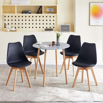 Moderner runder Esstisch Holz Grau – Skandinavischer Küchentisch 80x75cm