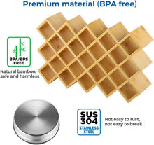 Gewürzregal Bambus Edelstahl 27 Gewürzgläser Labeln