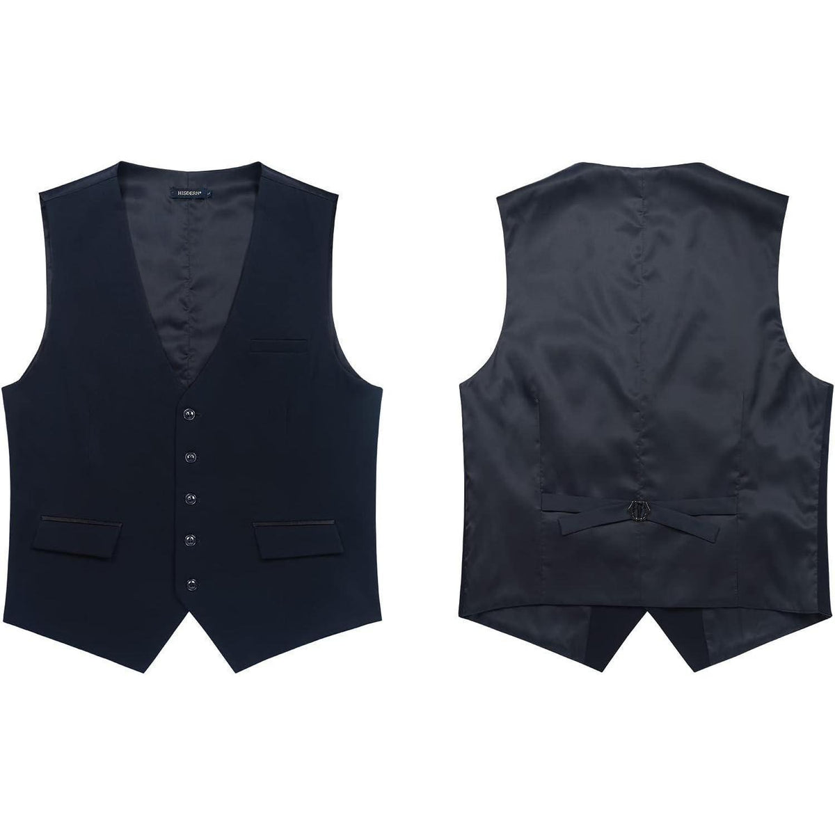 Herren Anzugweste V-Ausschnitt mit Taschen Navy Blau M