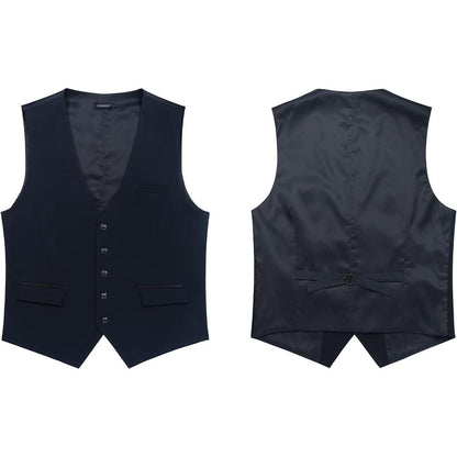 Herren Anzugweste V-Ausschnitt mit Taschen Navy Blau M