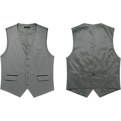 Herren Anzugweste Elegant mit Taschen Grau XL