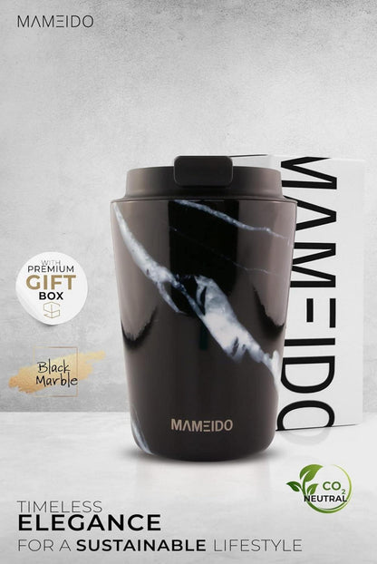 Thermobecher Edelstahl doppelwandig isoliert 350ml Black