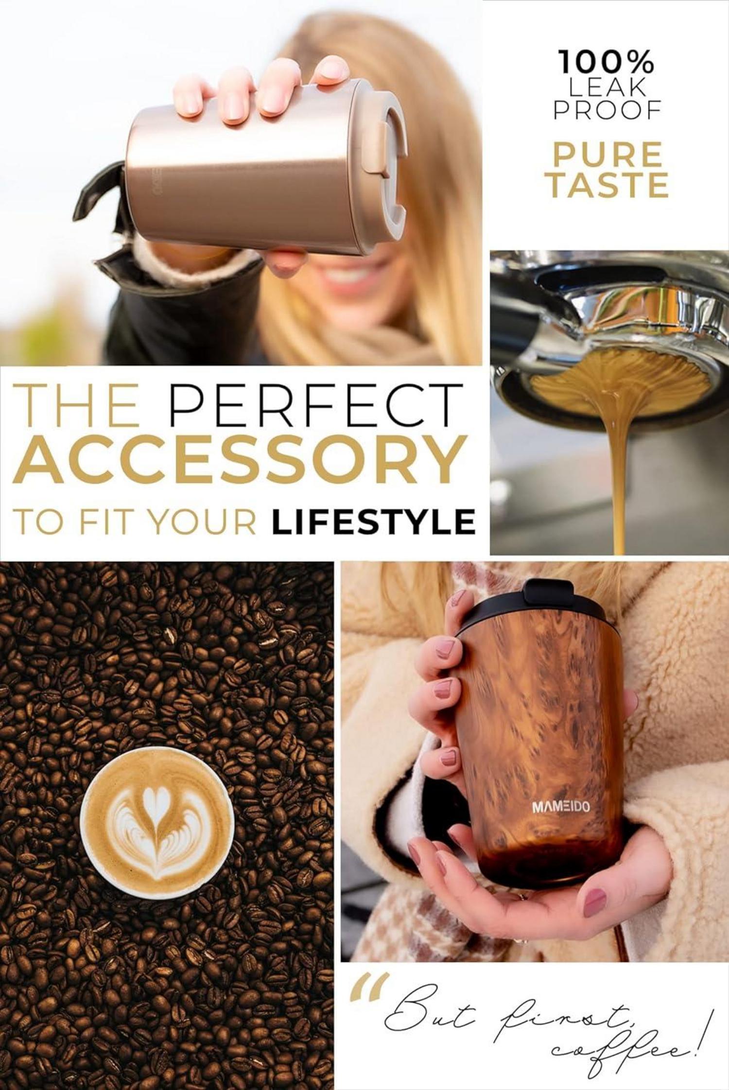 Thermobecher dicht isoliert aus Edelstahl Kaffeebecher to go 350ml