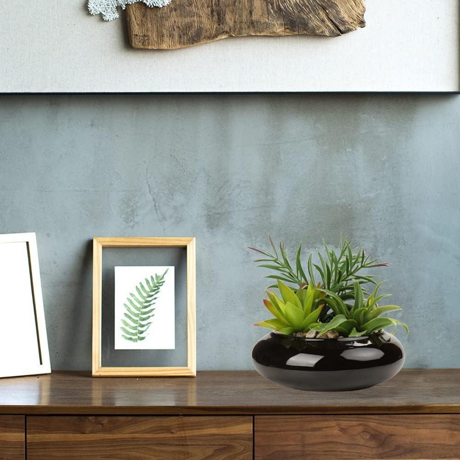 Kunstpflanze Sukkulenten Arrangement im Keramiktopf, Zimmerpflanze 18cm deco