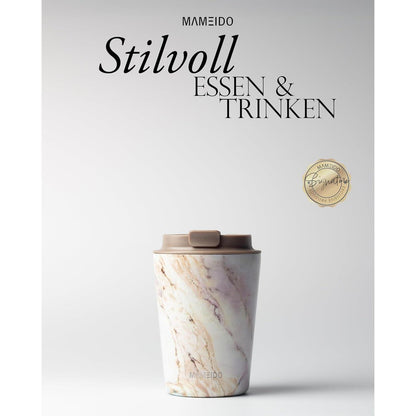MAMEIDO Thermobecher 350ml doppelwandig isoliert Pearl