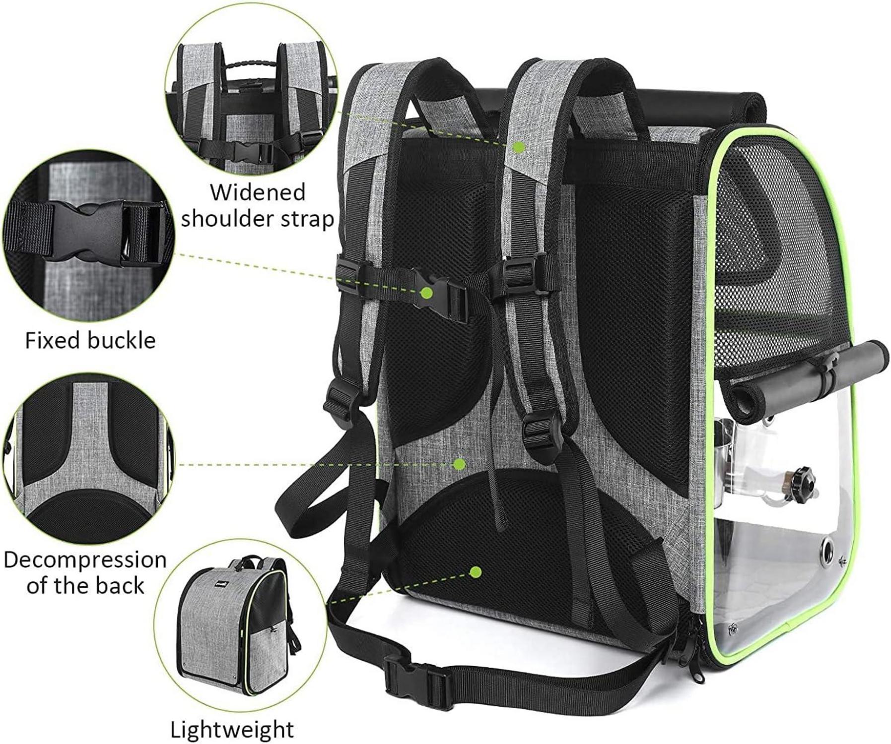 Pecute Rucksack Vögel Holzstab Träger Transportbox 34x28x43cm