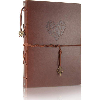 Notizbuch DIN A5 Vintage Leder Sketchbook Blanko Kraft