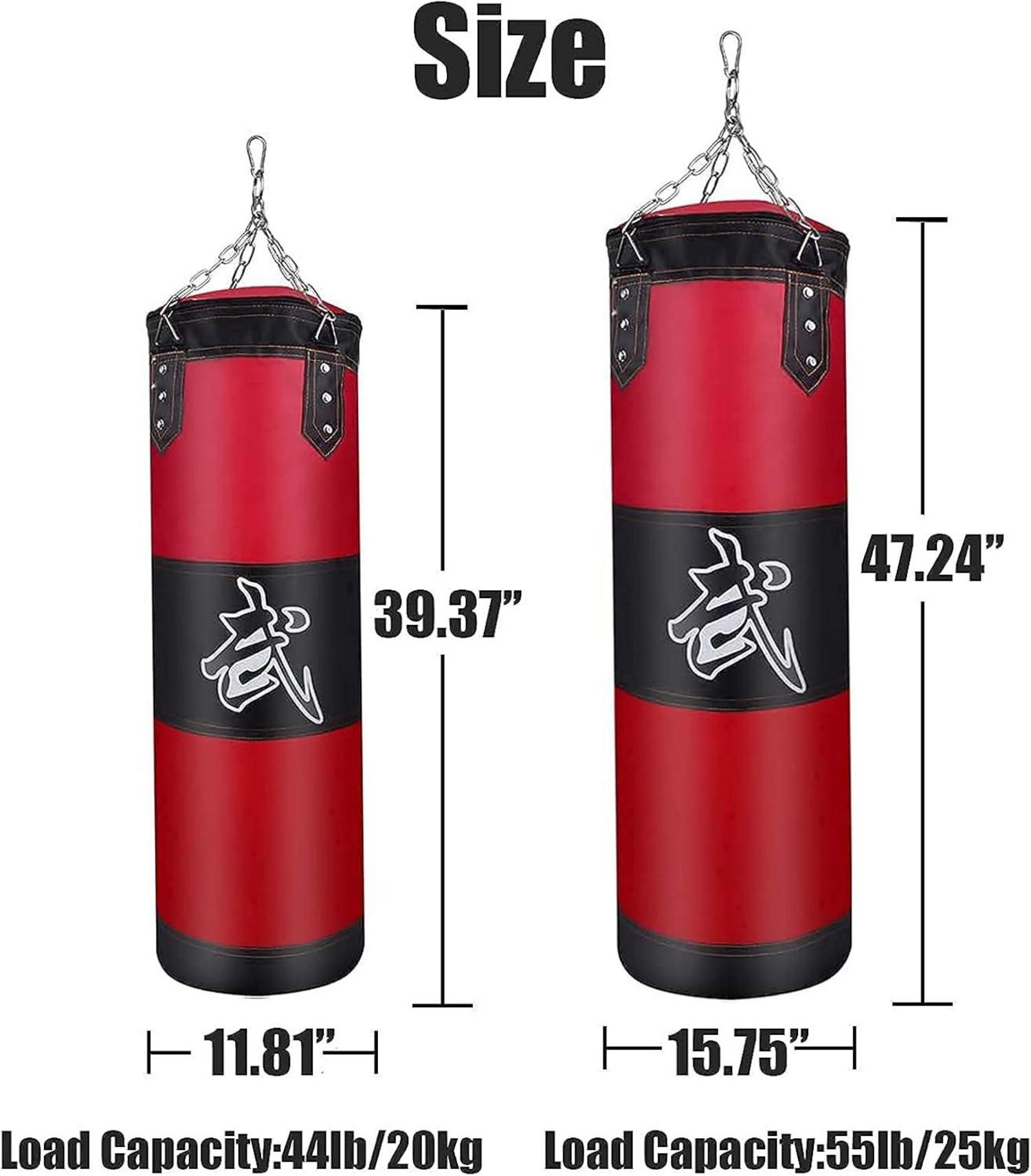 Boxsack Set Erwachsene Jugendliche Kinder Indoor Garten MMA Kickboxen 100cm Rot