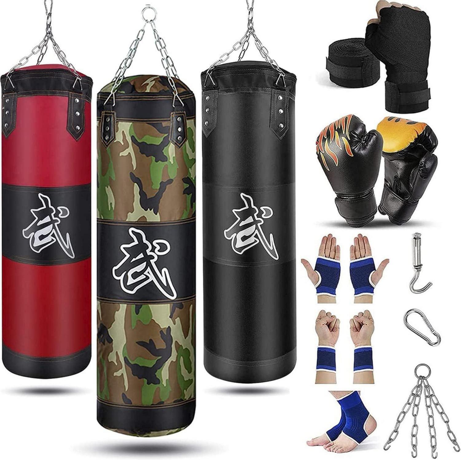Schwerer Boxsack Set mit Zubehör 100 cm für MMA Kickboxen Muay Thai