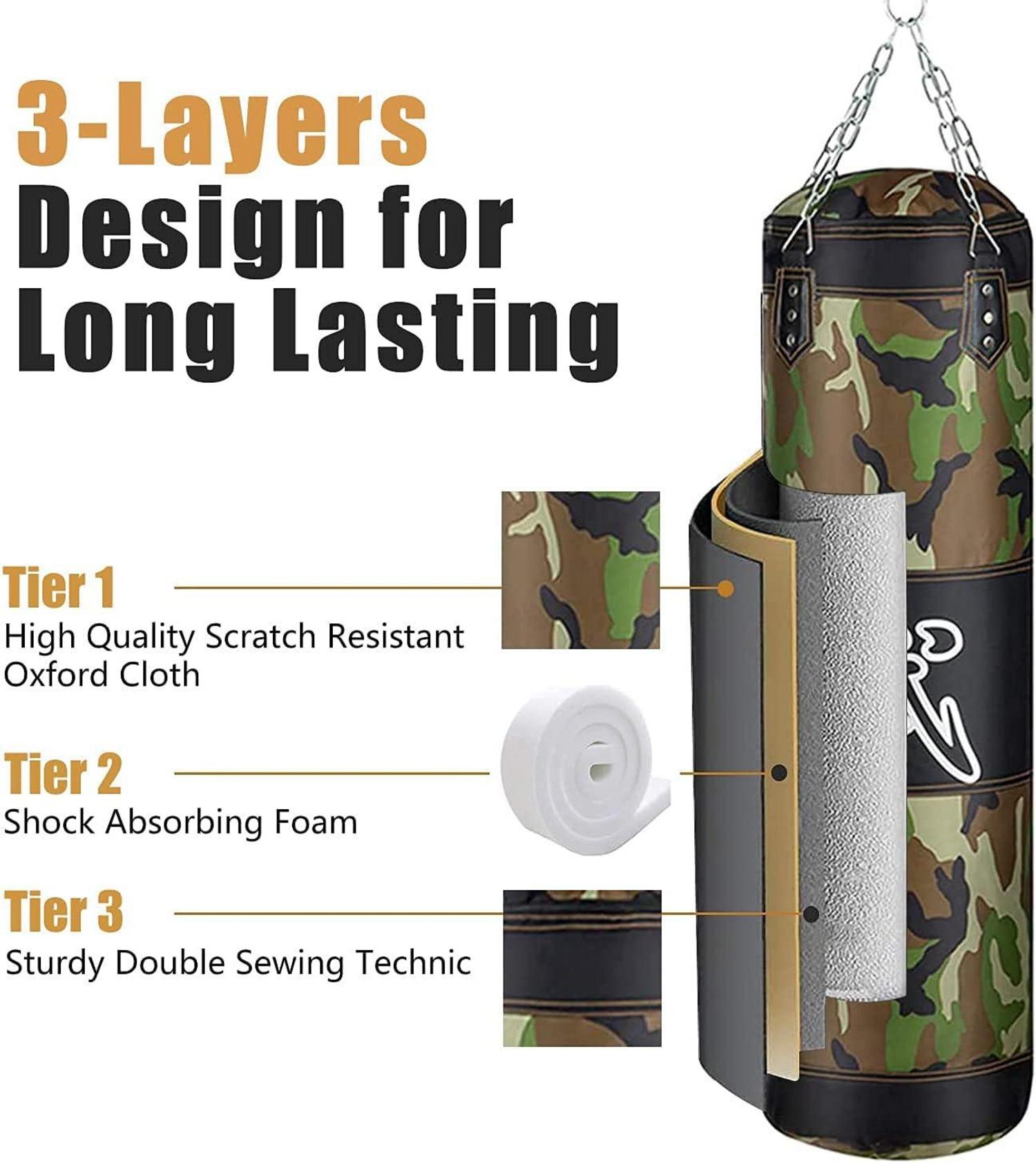 Schwerer Boxsack Set mit Zubehör 100 cm für MMA Kickboxen Muay Thai