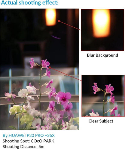 Apexel HD 36X Teleobjektiv für Smartphone - 4K HD Full Colors Objektiv - Mondbeobachtung - 36-fach einstellbar