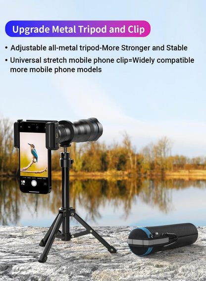 36X HD Apexel Teleobjektiv Stativ für iPhone 12 11pro Samsung Huawei