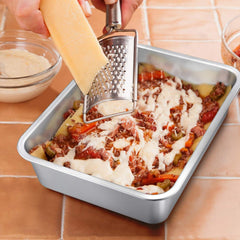 Homikit Edelstahl Auflaufform Set Rechteckig Kuchenform 2er Set 32,5 x 25,5 x 8cm