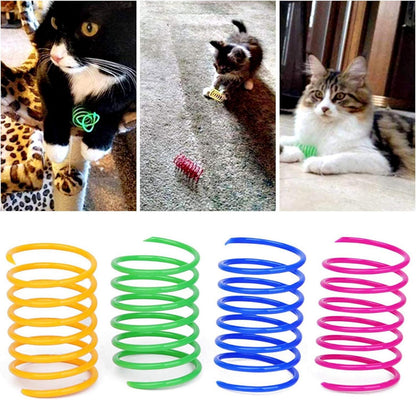 Katze Spielzeug 20 Stück Spiralfedern Buntes Kunststoff Neuheit Spiralform