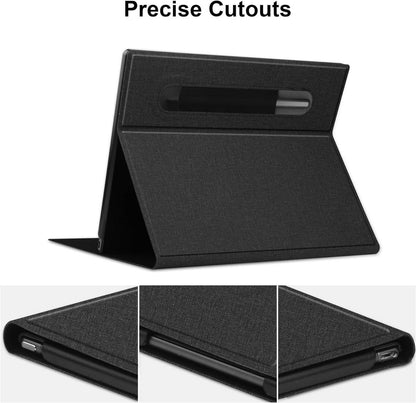 Slim Book Folio Ledertasche mit Ständer für Remarkable 2 10.3 - Schwarz