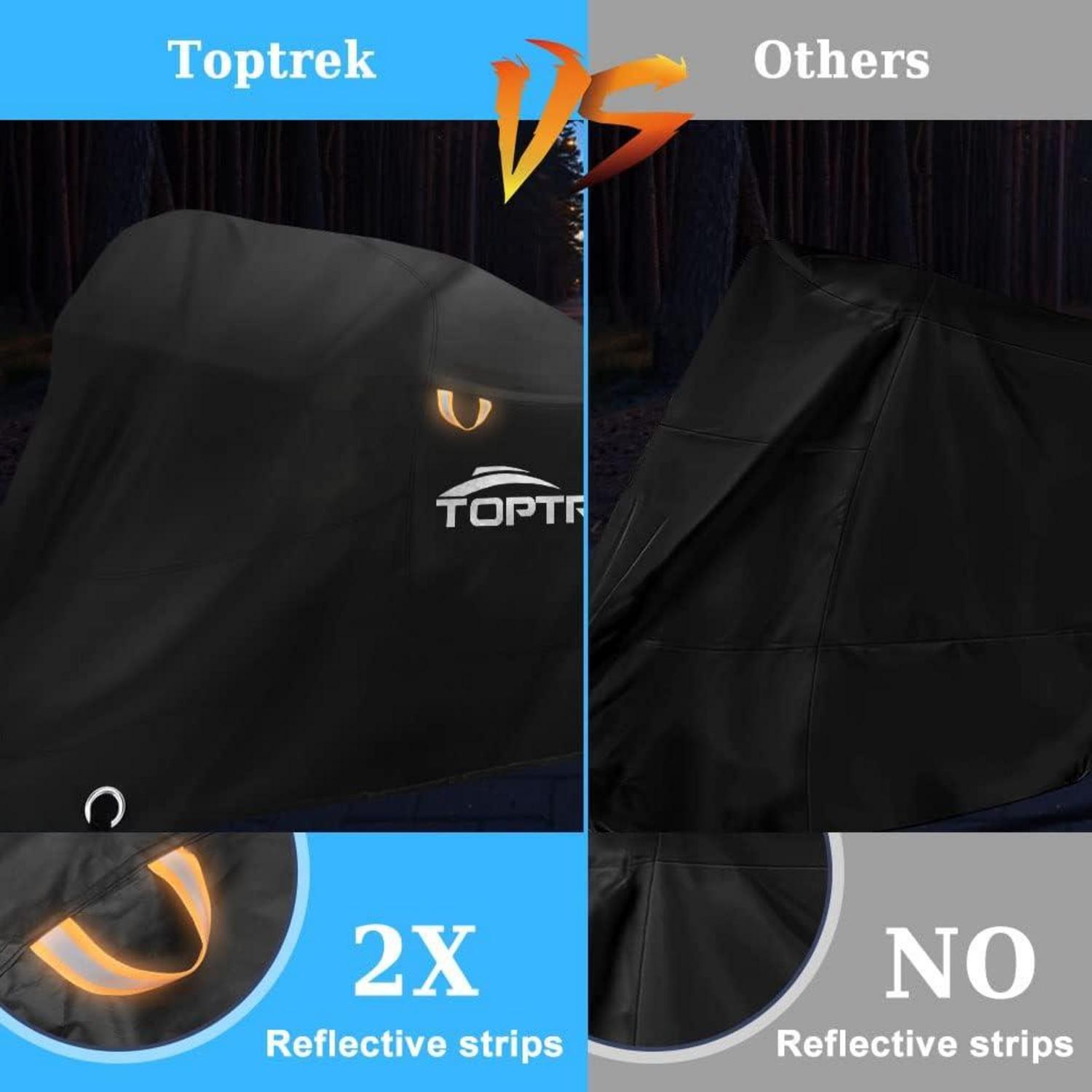 Toptrek XXXL Motorradabdeckung 210D Oxford Stoff Wasserdicht Schwarz
