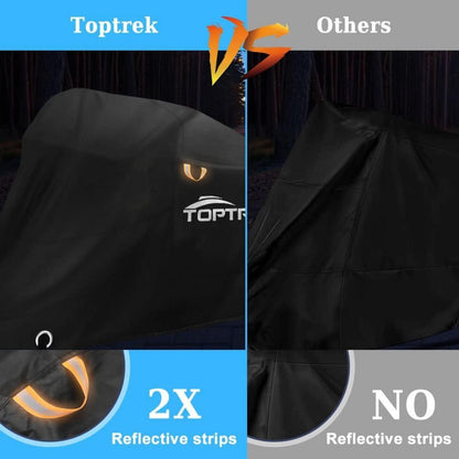 Toptrek XXXL Motorradabdeckung 210D Oxford Stoff Wasserdicht Schwarz