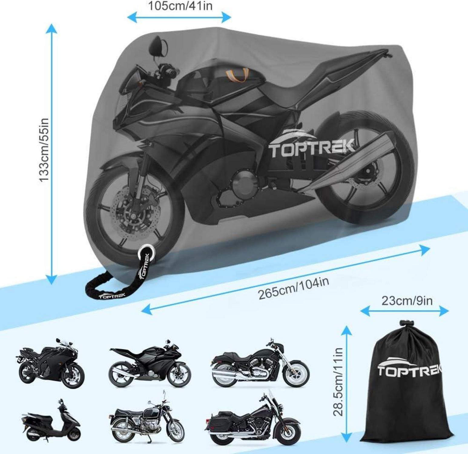 Motorradabdeckung XXXL 210D Oxford Stoff Schwarz Wasserdicht