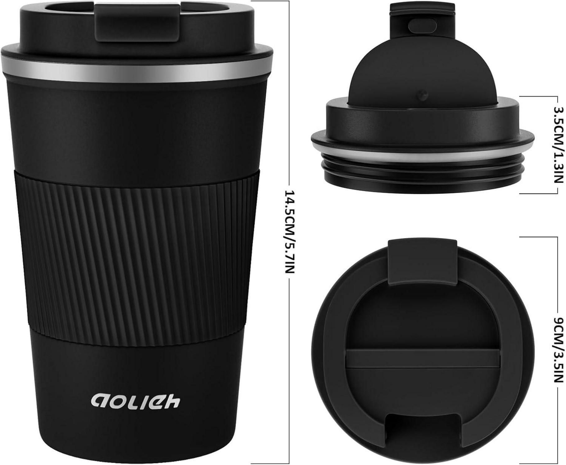 Thermobecher Kaffeebecher Auslaufsicherer Deckel Edelstahl Isolierbecher 380ml