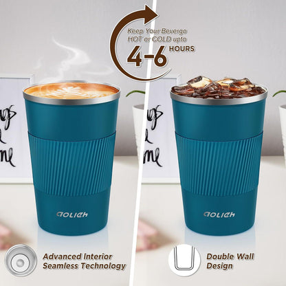 Thermobecher Auslaufsicher Isolierbecher Edelstahl Travel Mug 380ML