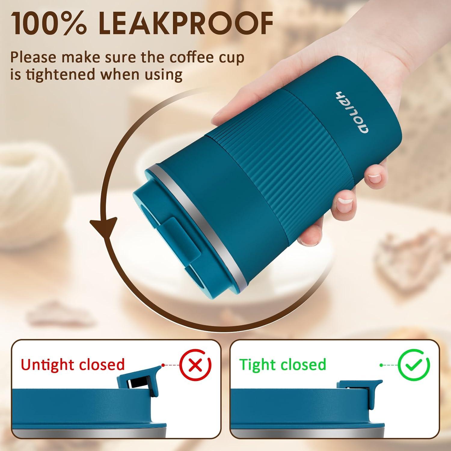 Aolieh Thermobecher Edelstahl Travel Mug 380ML Blau