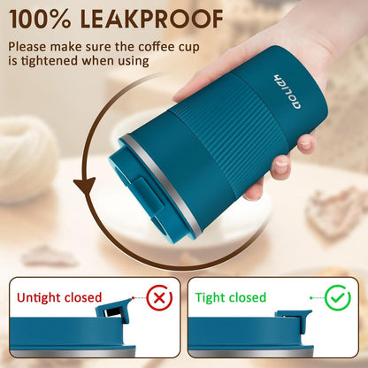 Aolieh Thermobecher Edelstahl Travel Mug 380ML Blau