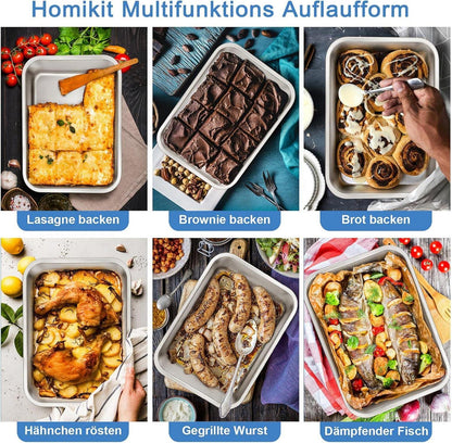 Homikit Auflaufform Klein Edelstahl 27x21x8 cm Tiramisu Kuchenform