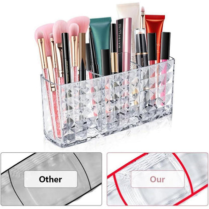 Acryl Kosmetik Organizer mit Kristall Pinselhalter für