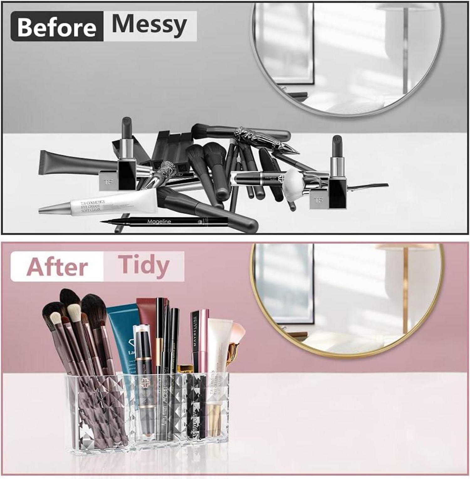 Kosmetik Organizer mit Kristall Design, Acryl Schminkaufbewahrung