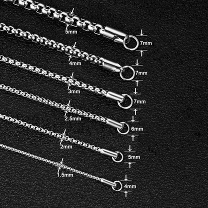 OSTAN Edelstahl Silber Box Kette Halskette 1.5-5mm 45-80cm