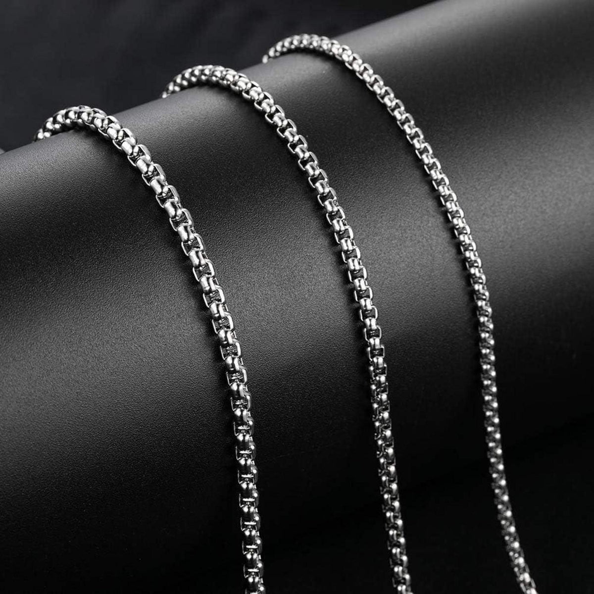 Edelstahl Seilkettenhalskette für Damen und Herren, 1,5-5,0 mm Breite, 45-80 cm Länge