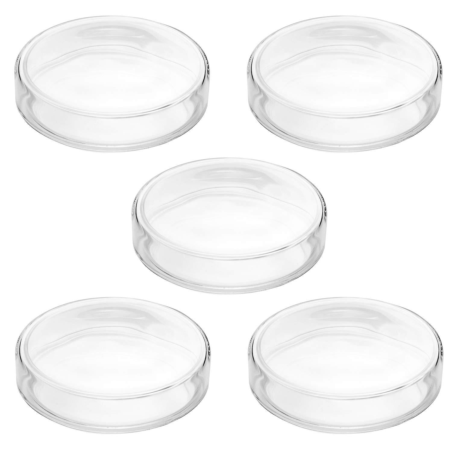 Petrischalen Glas mit Deckel Borosilikatglas Laborkultur 90mm 5 Stück