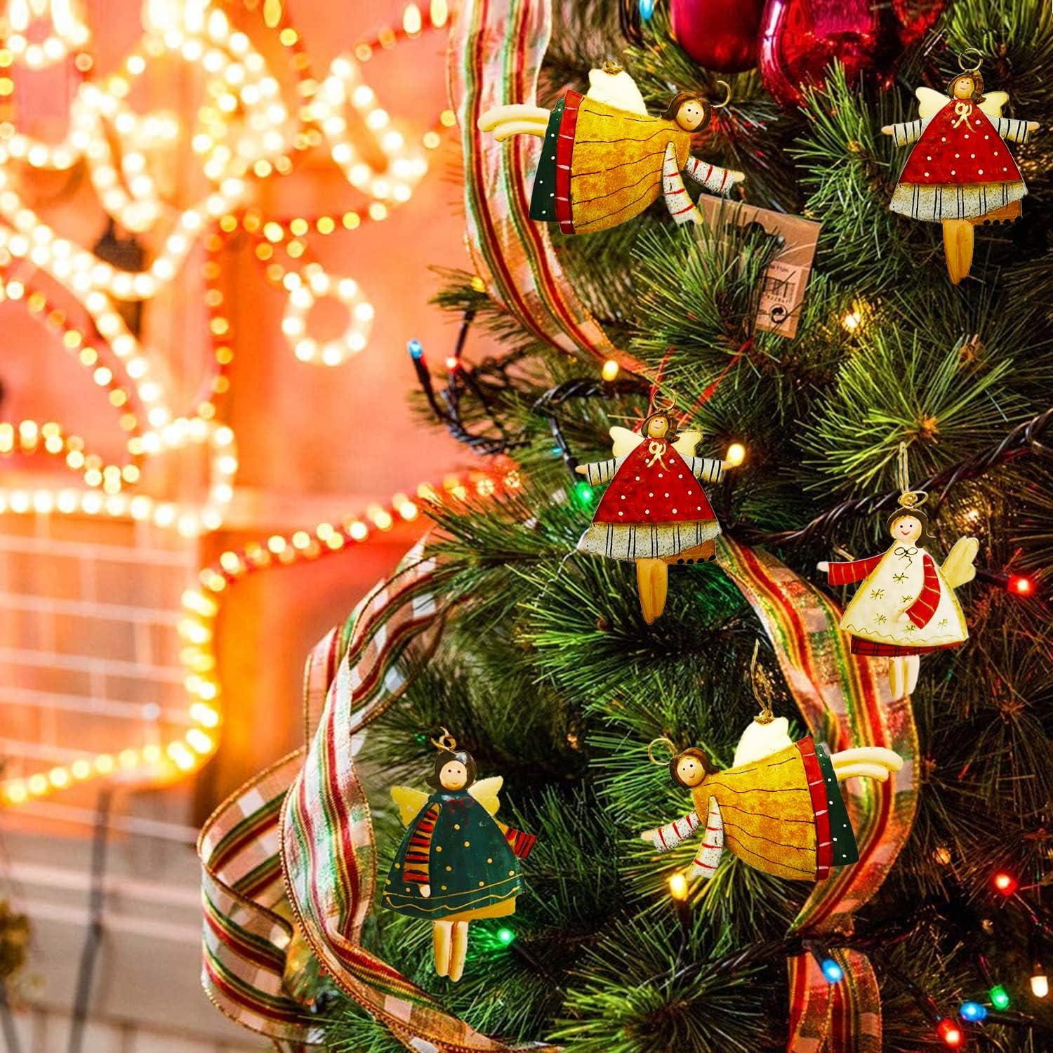 Weihnachtsanhänger Metall Engel Schneeflockenmuster 10x10x10cm (4er