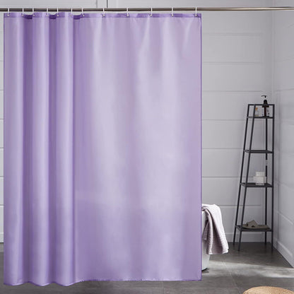 Duschvorhang Antibakteriell 200x200cm Lila Stoff mit Duschringen