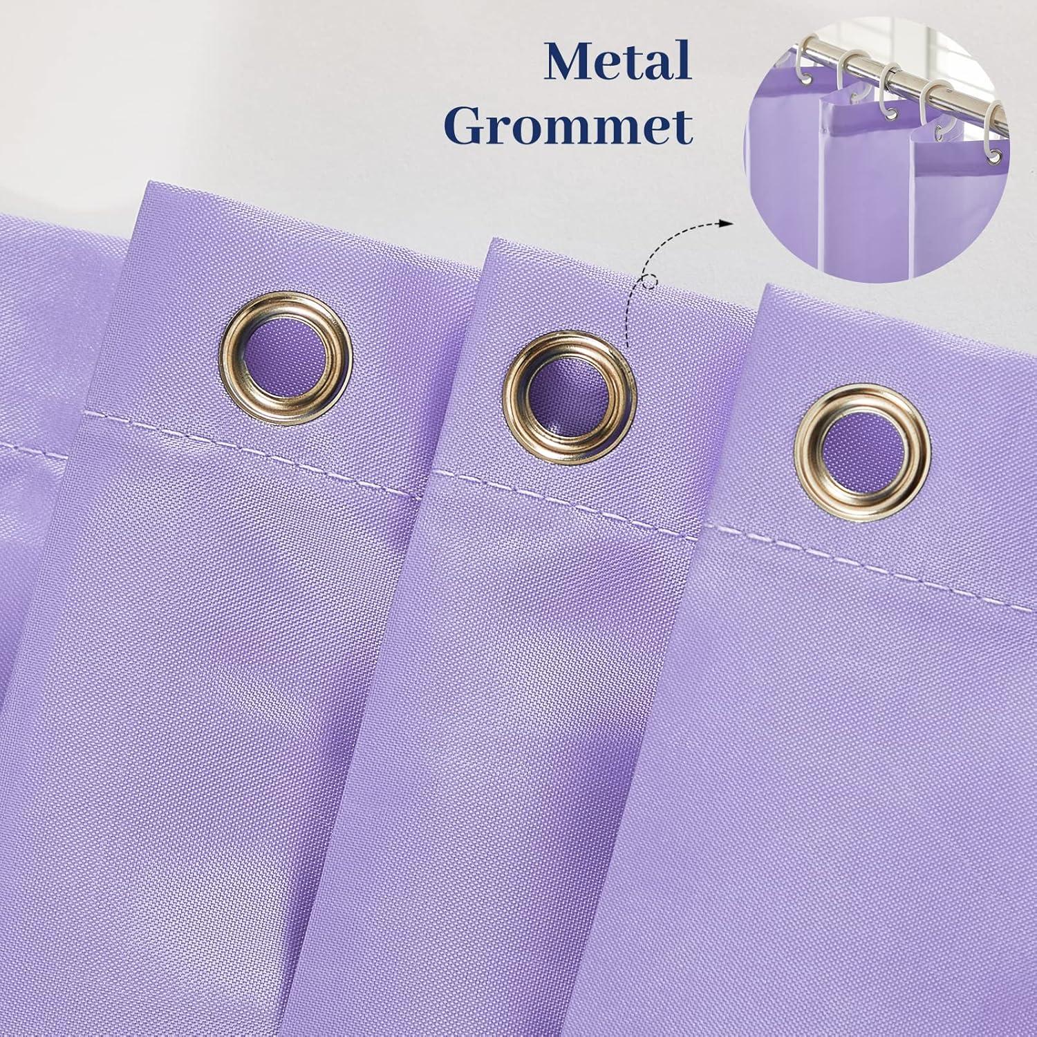 Duschvorhang Extra Breit 244x180cm Anti-Schimmel Lila wasserdicht mit Haken