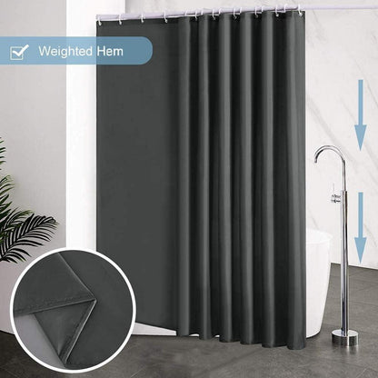 Duschvorhang Wasserabweisend Extra Breit 240x180cm Dunkelgrau Wasserdicht Antibakteriell Furlinic