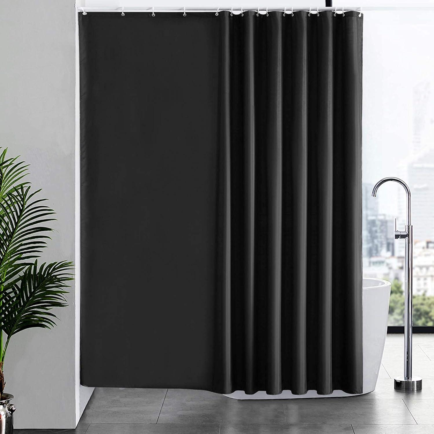 Duschvorhang Anti-schimmel Textil Wasserdicht 240x180cm Schwarz