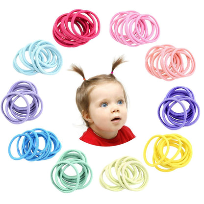 200 Stück bunte elastische Haargummis Set mit 2mm Dicke