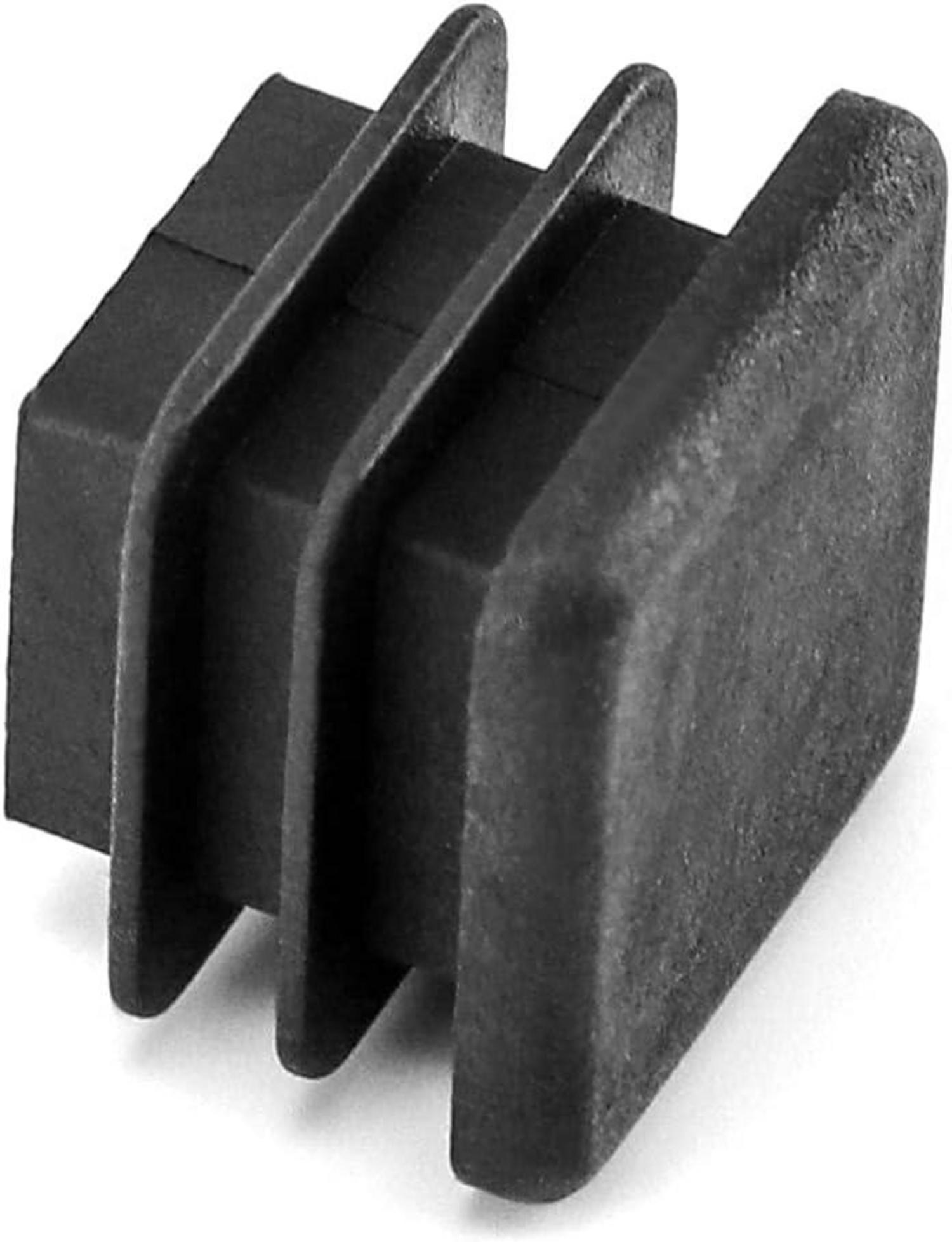 QWORK 20 Stück Quadratstopfen Schwarz 20x20mm Möbelschutz und Geräuschdämpfung